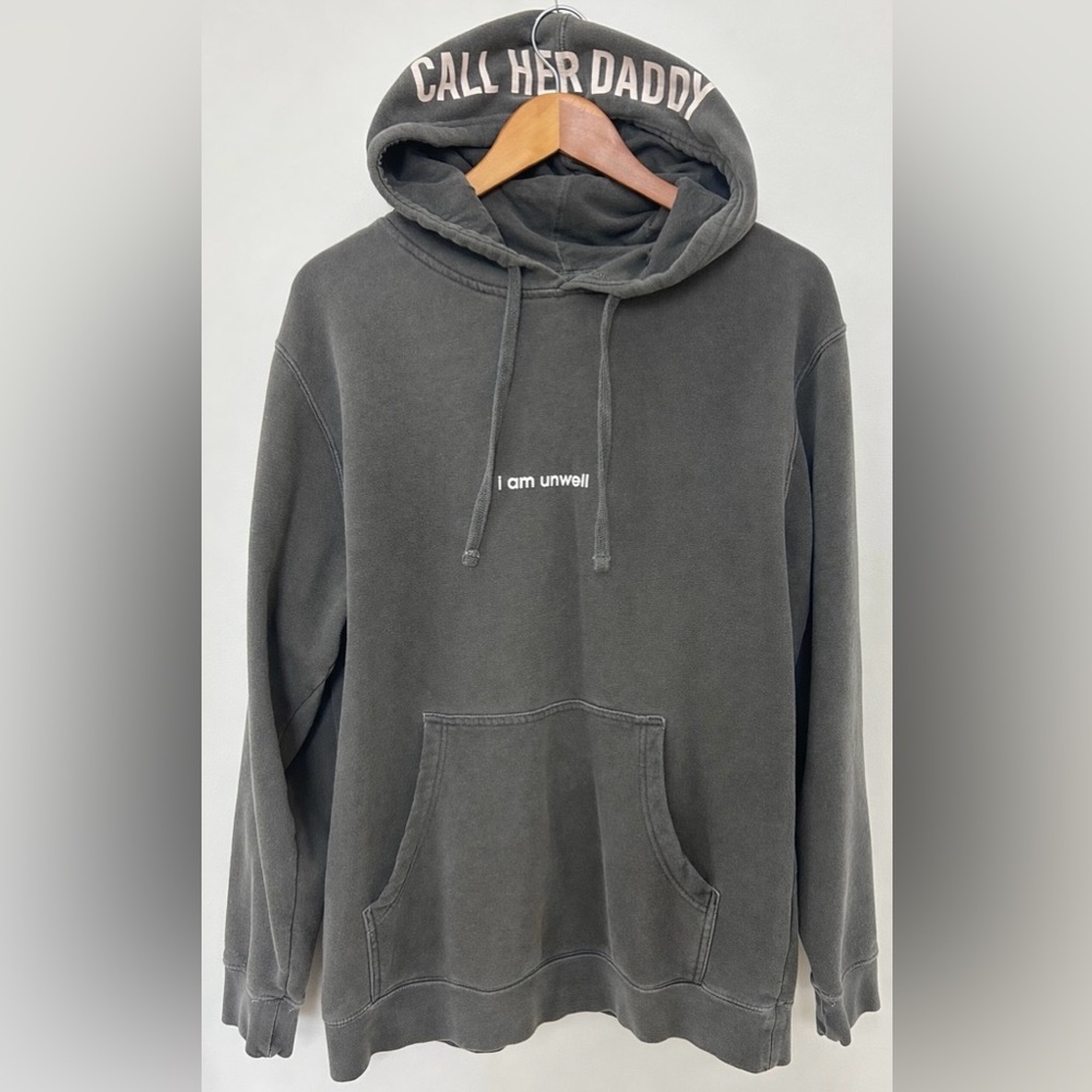 Call Her Daddy I Am Unwell Hoodie Grey Medium Barstool Podcast Merch